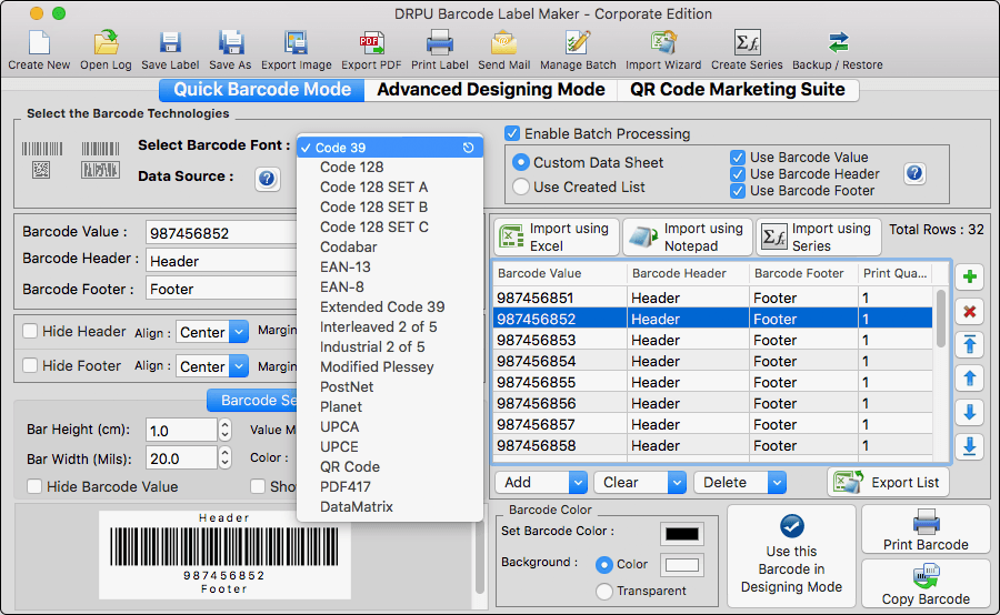 Barcode Labels Tool - Mac Edition