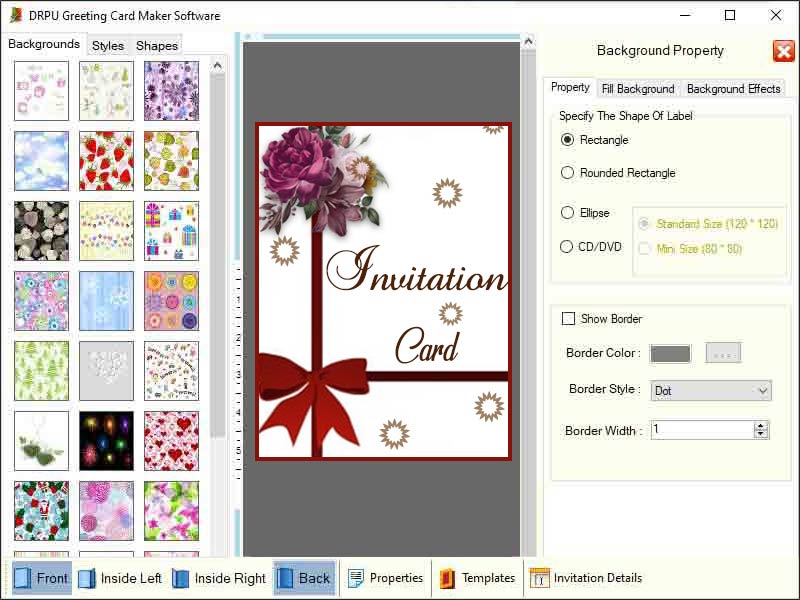 Screenshot of Best Wishes Card Design Application