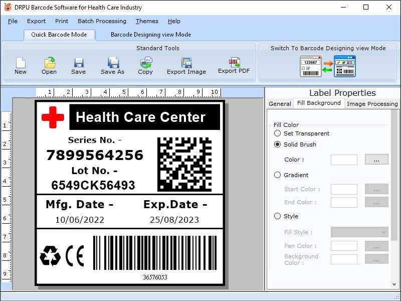 Screenshot of Barcode Creator Software for Pharmacy