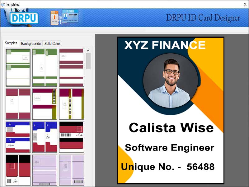 Screenshot of Identity Card Designer for Businesses