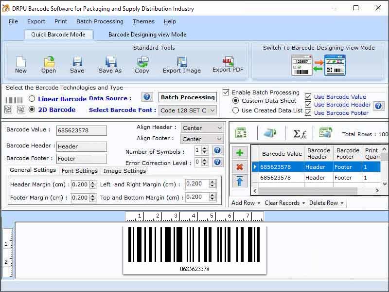 Barcode Software for Goods Packaging