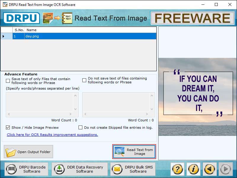 Extract Text from Image OCR Software screenshot