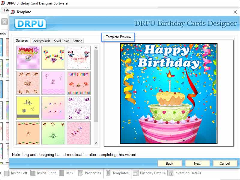 Screenshot of Bulk Birthday Invitation Maker Software